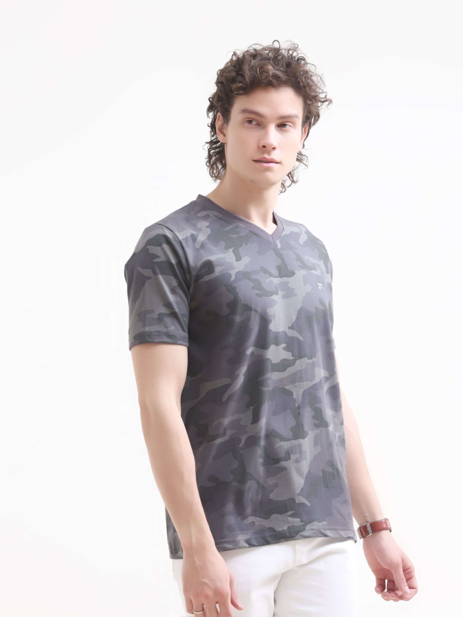 Blitz Camo Grey Light Weight T-Shirt-S / Dark Gray