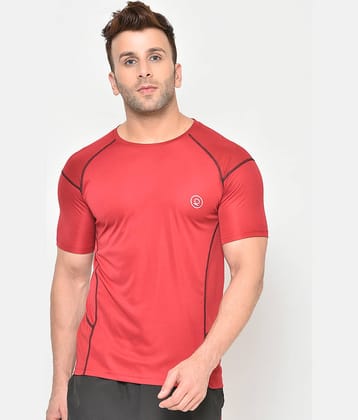 Chkokko - Maroon Polyester Regular Fit Men's Sports T-Shirt ( Pack of 1 )