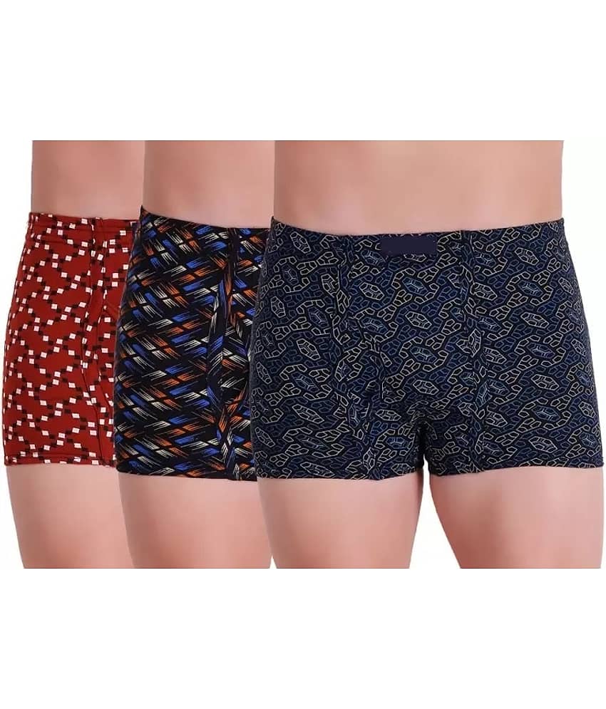 INNERO Pack of 3 Cotton Trunks For Men's ( Multicolor )