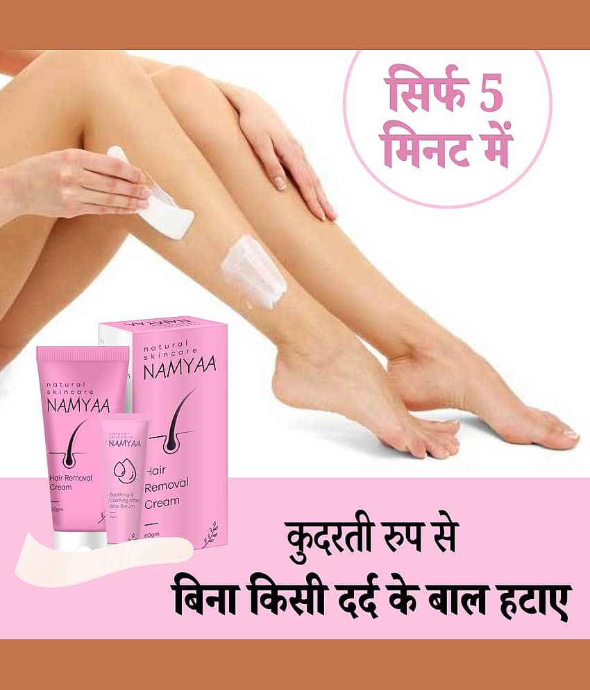 Namyaa Hair Removal Cream 60Gm & After Wax Soothing Serum Cream|For Bikini, Underarms, Legs & Arms