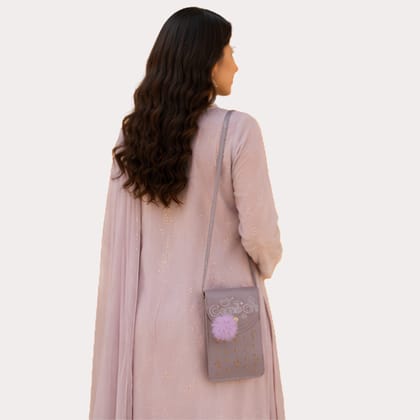 Midnight Charm Embellished Mobile Sling Bag