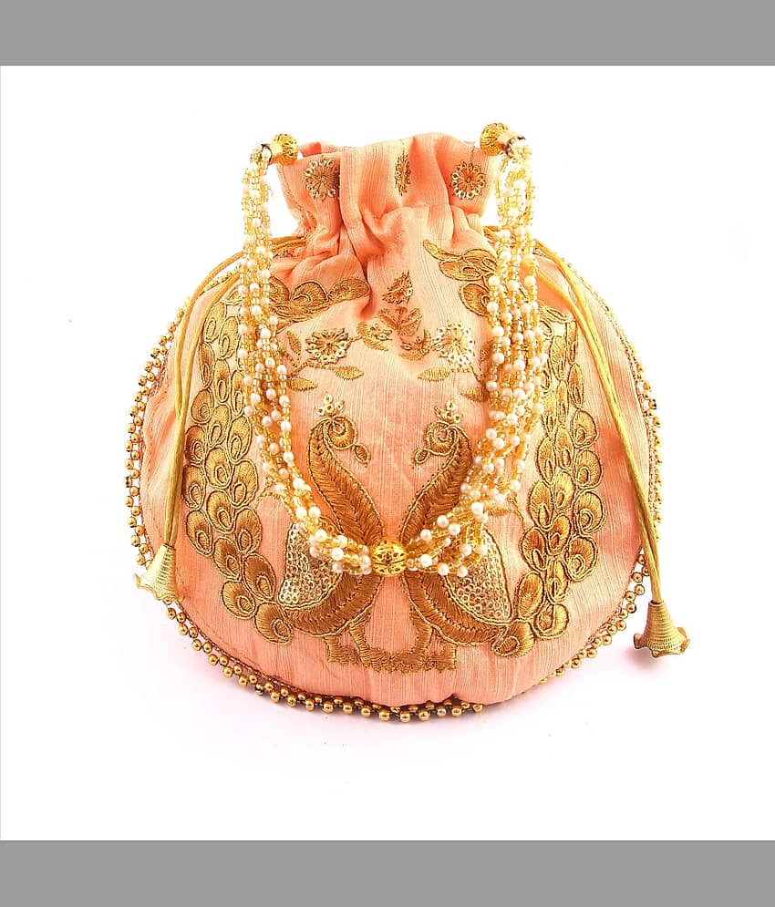 Apratim PeachPuff Silk Potli