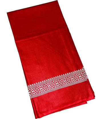 Mk weaves Red Cotton Men's Scarves ( Pack of 1 )