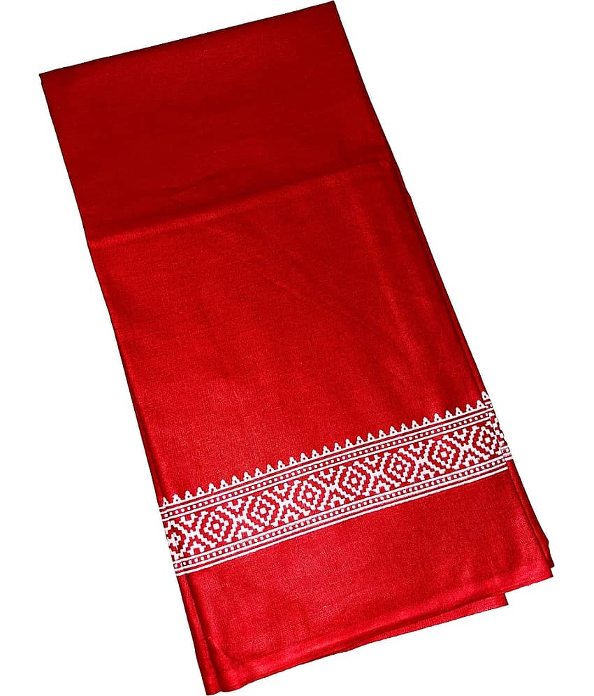 Mk weaves Red Cotton Men's Scarves ( Pack of 1 )