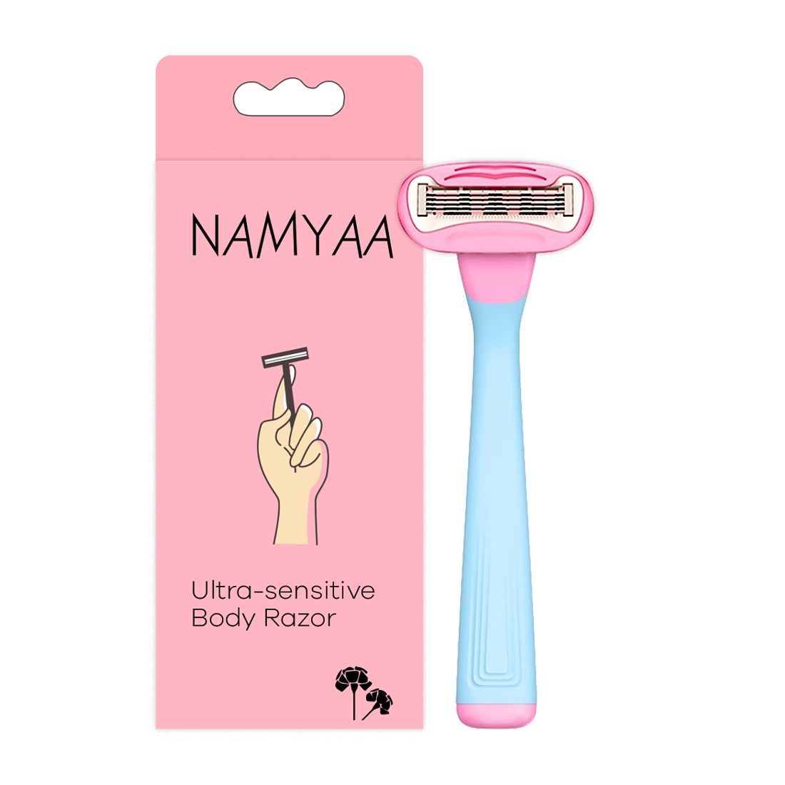 Namyaa Ultra Sensitive Body Razor For Women, 2x Smoother And Long Lasting, Curve-Friendly, Smooth & Hassle-Free, 5 Blade Precision - Pack of 1
