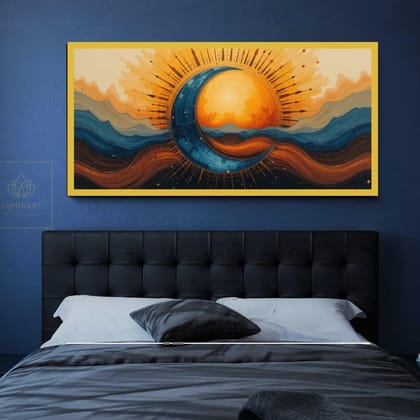 Luminary Beyond Reality – Dreamscape on Canvas – for Home Décor | Frame Size (127 X 69 Cm) | Frame Type (Black) | 5-Year Warranty