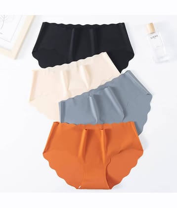 Flenzy Pack of 4 Nylon Hipster For Women ( Multicolor1 )