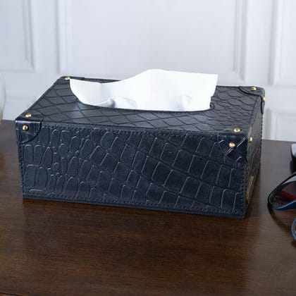 Eden Tissue Box With Rivets Black-Black