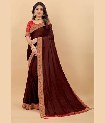 Parmila Fashion Silk Embellished Saree With Unstitched Blouse Piece ( Gold )
