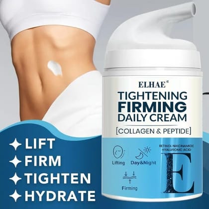 ELHAE Tightening & Firming Daily Cream with Collagen & Peptide | Anti-Aging Moisturizer for Face | Reduces Wrinkles & Fine Lines | Hydrating Day & Night Cream with Retinol, Niacinamide, and Hyaluronic Acid � 50ml