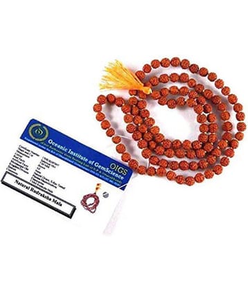 Rudraksha Mala With Certificate | Original Lab Certified Rudraksh Mala with the Certificate of Authenticity | High Quality rudraksha Mala for wearing and japa | Rudraksha Mala In 108+1 Beads (6 mm) For Men/Women / Boys/Girls | Rudra Divine