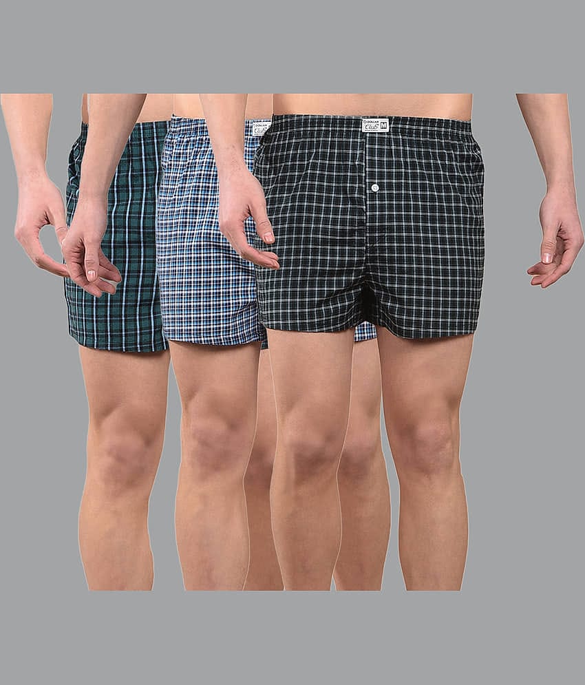 Dollar Pack of 3 Cotton Boxers For Men's ( Assorted 1 )