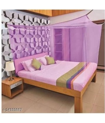 NISSI Double Pink Plain Mosquito Net, Machardani