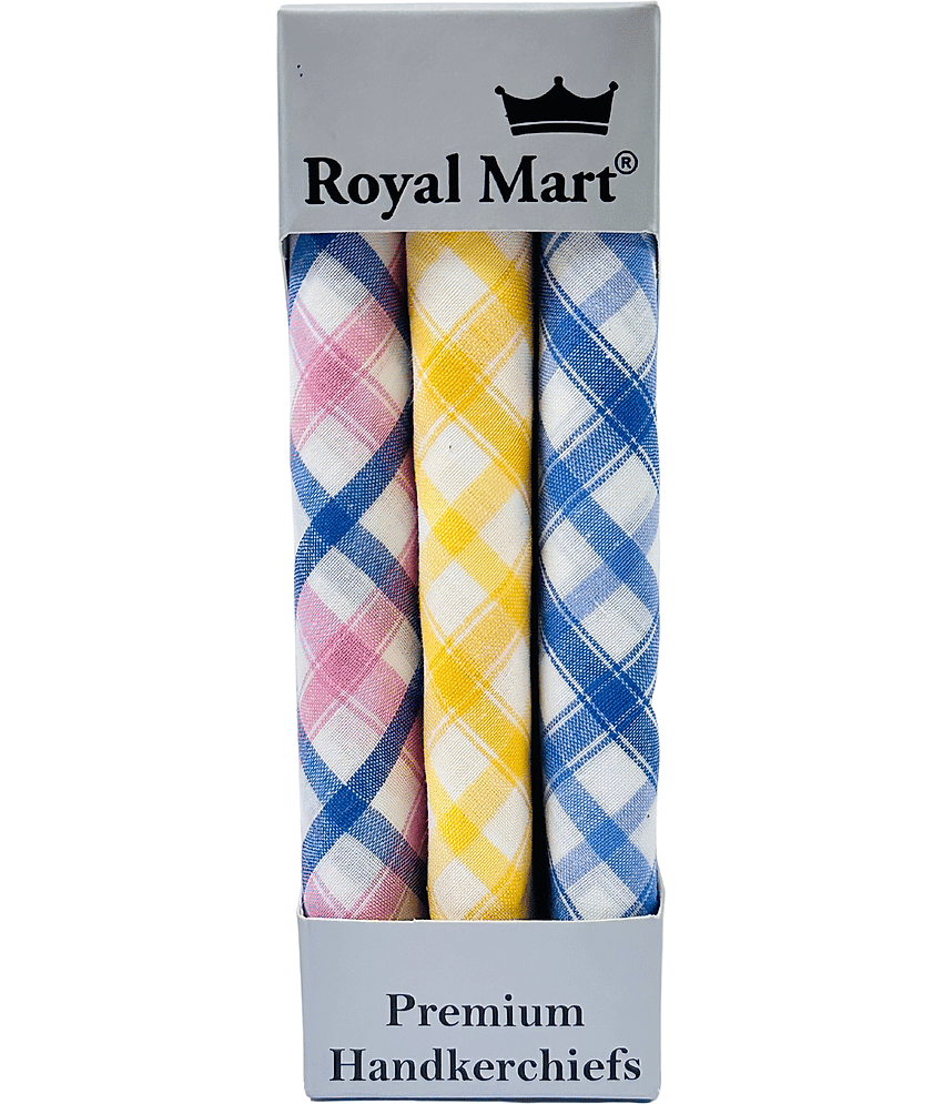 royal mart Premium Cotton Handkerchief 11*11 - Color Prints for Women/Girl/Design Will Vary ["Multicolor"] Handkerchief - Pack of 3