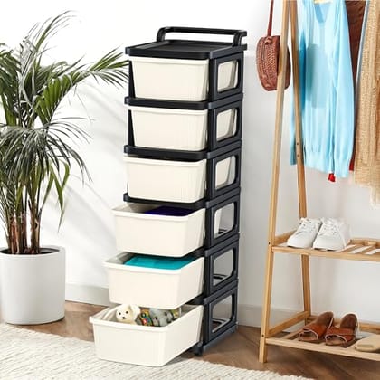 Kuber Industries 6 Layer Storage Rack with Wheels