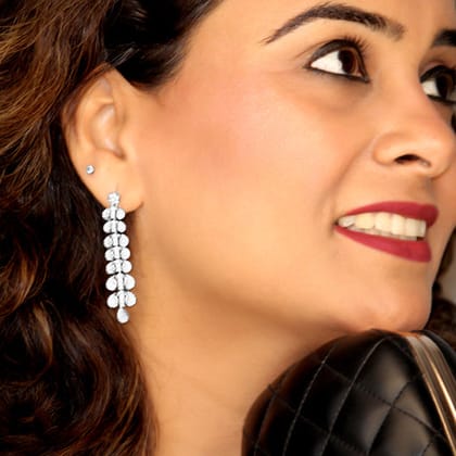 Silver Drizzle Zirconia Dangler Earring for Women