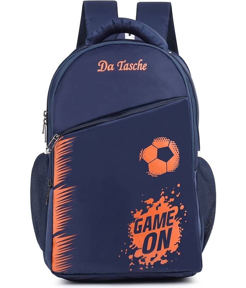 Da Tasche Navy Blue Polyester Backpack For Kids