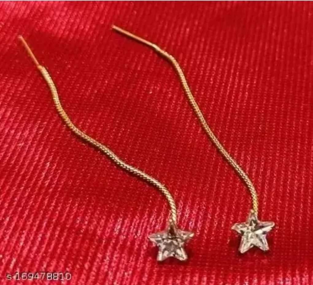 Beautiful, Fancy Earring (Sui Dhaga Star White) Indian Fancy Casual Daily Use