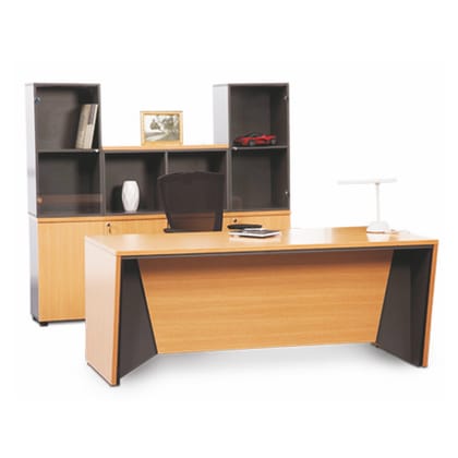 Executive Zone - Main Table 65x3, Side Table 35x15, Back Storage L5x6Hx15D with 2D,1F Pedestal (CS-ED03)