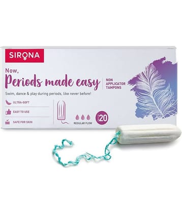 Sirona Period Made Easy Tampons - 20 Piece | For Medium & Regular Flow | Biodegradable Tampons | FDA Approved