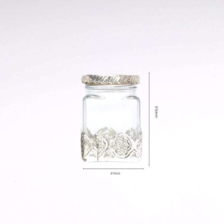 German SilverSet of 2 Glass Jars