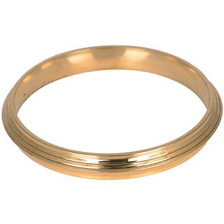 KESAR ZEMS Gold Plated Sikh Sardar Punjabi Brass Kada With Triple Groove Design For Unisex Diameter6.2 CM Golden.