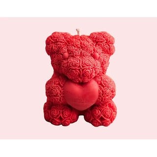 Tohafa Big Teddy Scented Candle with Fregrance of Tuberose, Rose, Sandalwood, Jasmine  18+ Hours Burn Time