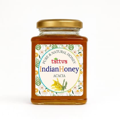 IndianHoney Rajasthan Acacia Honey & Ayurvedic & Stress-Relief Tulsi Infused Honey Combo Pack (500gm & 230gm) Rajasthan Acacia & Tulsi