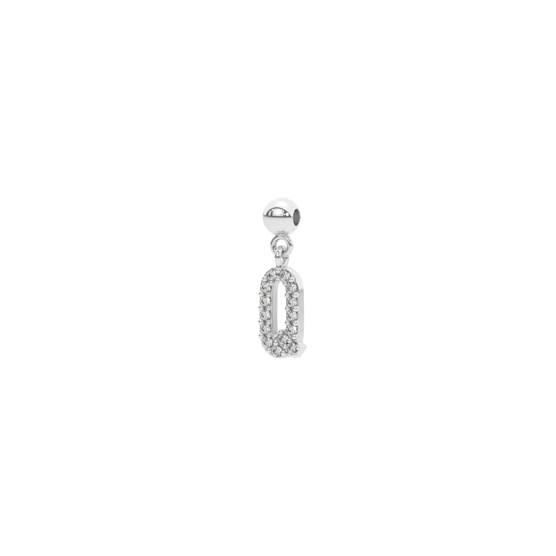 Letter "Q" bead charm-Bead Charm only ( without chain )