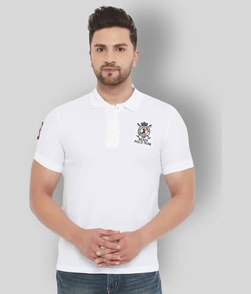 The Million Club Pack of 1 Polyester Regular Fit Solid Half Sleeves Men's Polo T Shirt ( White )