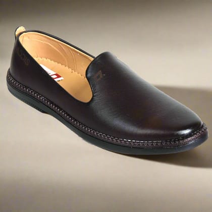 Kolapuri Centre Designer Brown Jutis For Men-8