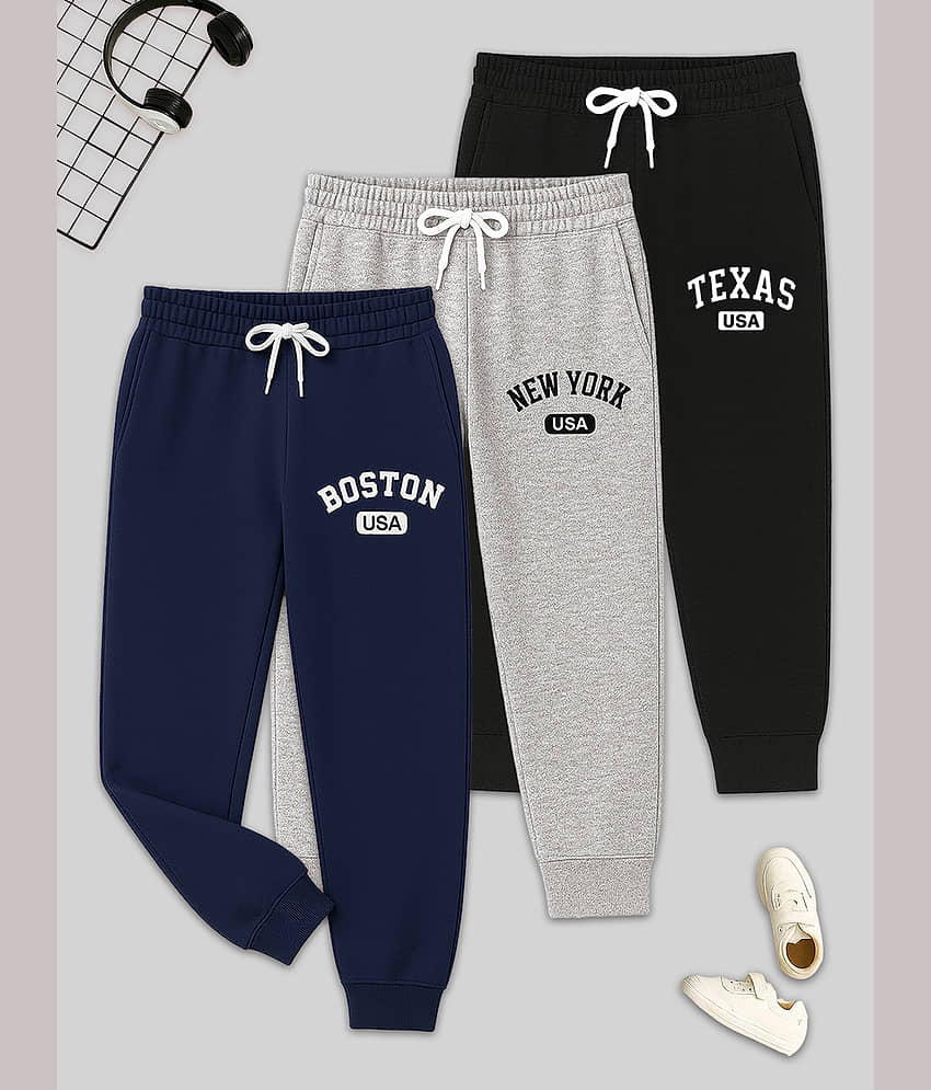 Kuchipoo Pack of 3 Boys Cotton Blend Trackpant ( Multicolor 10 )