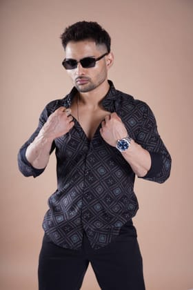 MOROCCAN LUXE PRINTED SHIRT-Small (30-32) / Wine / LUXE PRINTED SHIRT