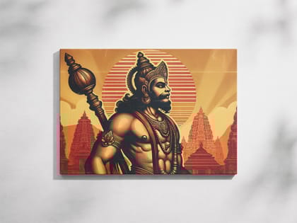 FURNISHUB God Hanuman Painting | Spiritual Artwork for Home Decor and Devotional Spaces | Ideal for Hindu devotees