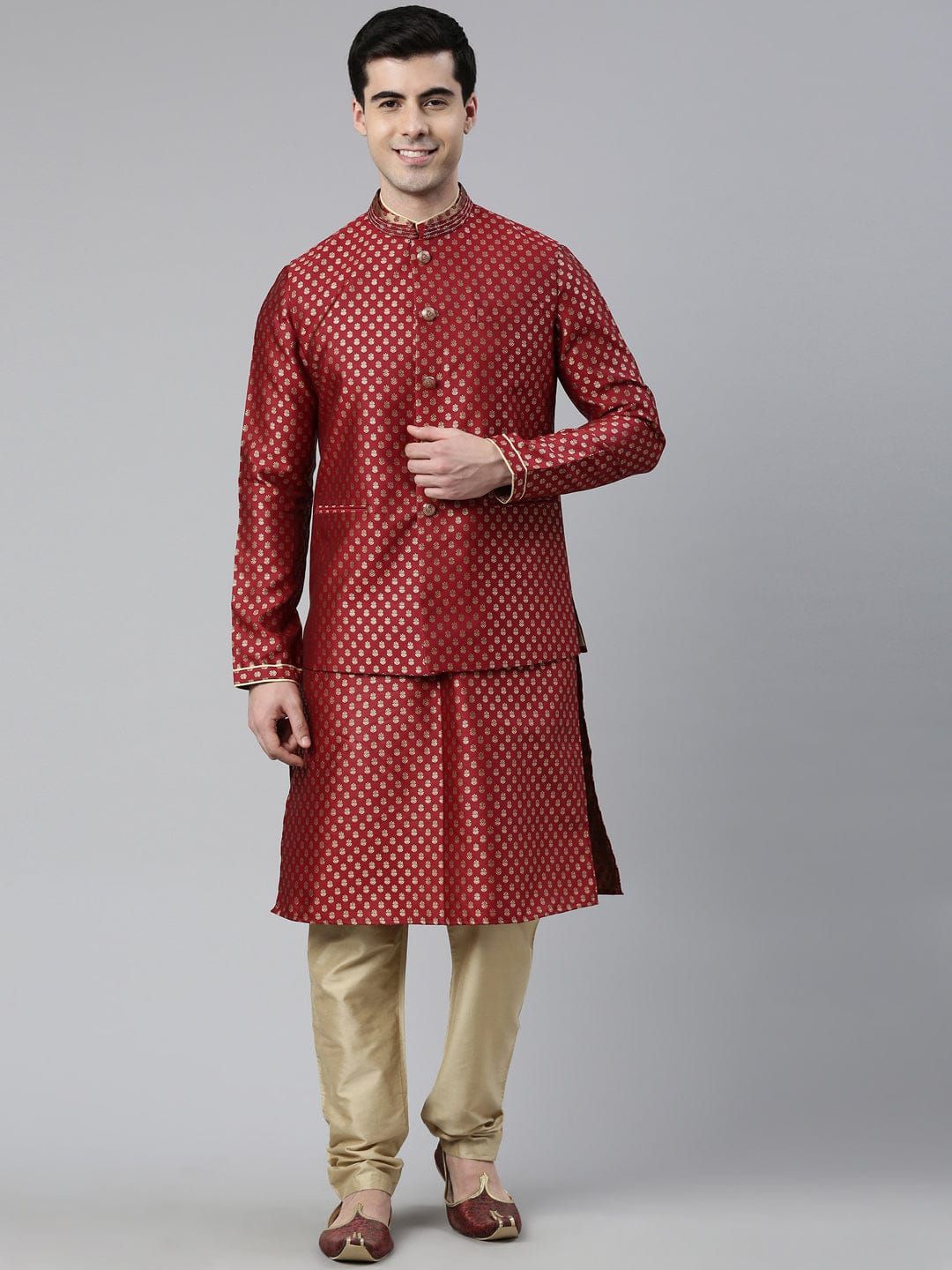 Scarlet Red Brocade-XS/36