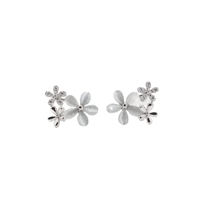 Zeta Studs | 925 Silver Earrings for Women-Silver