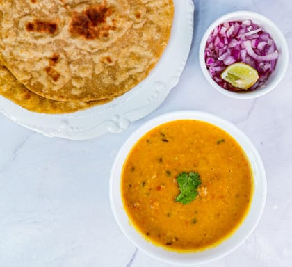 Dal Tadka & Whole Wheat Paratha (3 Parathas)