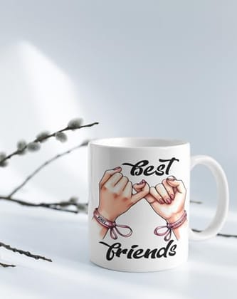 The Magical Gift Best Friends Promise Mug Pinky Swear Ceramic Coffee Cup Friendship Gift for BFF Girls Women Heartwarming Present for Birthday Graduation Long Distance Bond