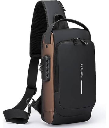 Shopeleven Black Solid Messenger Bag
