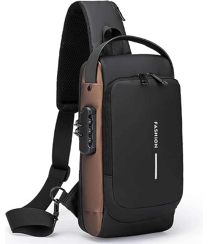 Shopeleven Black Solid Messenger Bag