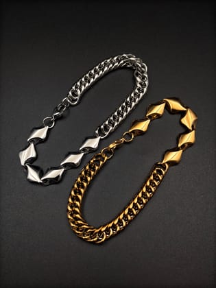 Fusion Wavey Chain Bracelet-Gold