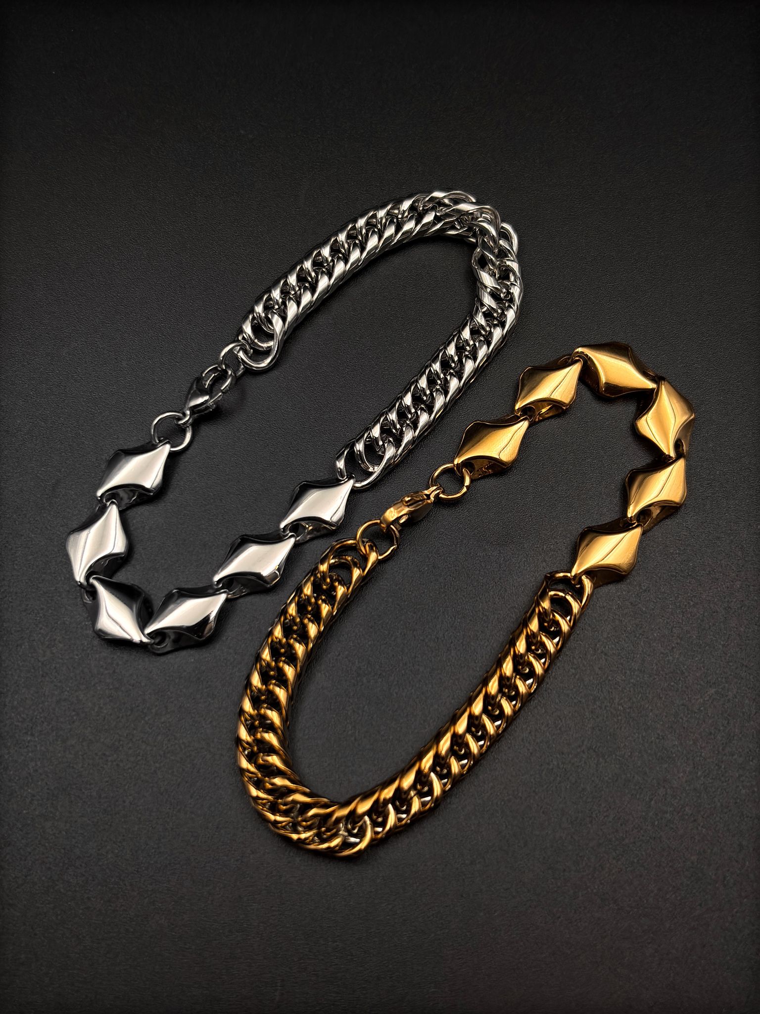 Fusion Wavey Chain Bracelet-Gold