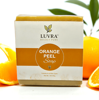 LUVRA Brightening Orange Peel Soap  100% Natural & Chemical-Free Exfoliating Bar (100-125g)