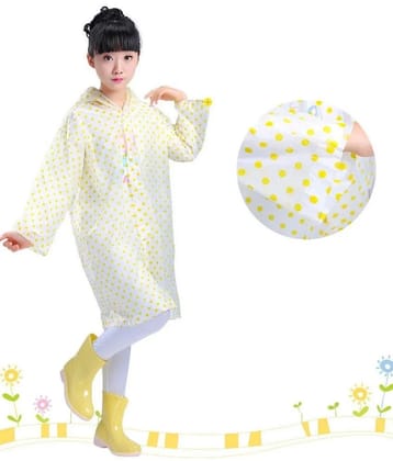 Infispace Kids Rainy Days in Style and Comfort with Yellow Colour Polka Dot Printed Raincoat(Pack of 1) - None