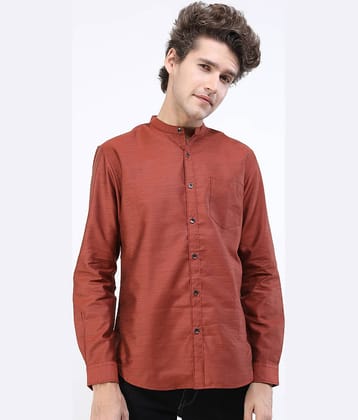 Ketch Polyester Slim Fit Solids Full Sleeves Men's Casual Shirt - Rust ( Pack of 1 )