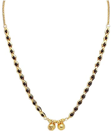 shankhraj gold plated short type mangalsutra for women-10023