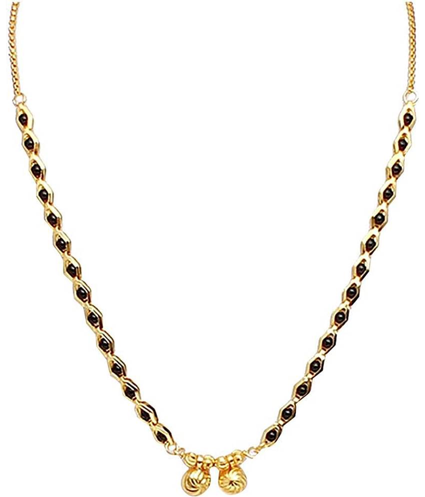 shankhraj gold plated short type mangalsutra for women-10023
