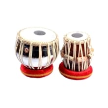Bina Tabla Pair No. 49 Steel Bayan, Sheesham Wood Dayan Musical Instrument