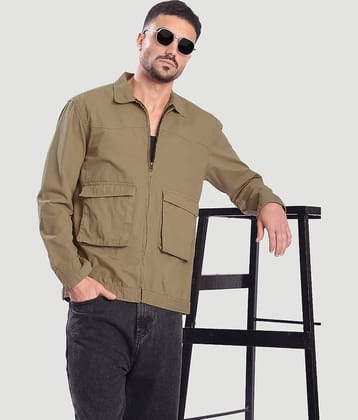 Bene Kleed Cotton Men's Casual Jacket - Khaki ( Pack of 1 )