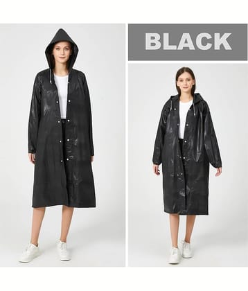 Infispace Black PVC Men's Raincoat ( Pack of 1 )